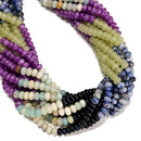 09 Gradient Multi-color Gemstone Smooth Rondelle Beads Size 4x6mm 15.5" Strand