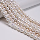 Grade A Natural Graduated White Fresh Water Pearl Off Round Beads 9-11mm 15.5''L