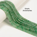 Mixed Gemstone Faceted Rondelle Wheel Beads Size 2x4mm 15'' Strand