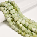 Natural Green Jade Faceted Nugget Chunk Beads Size 10x12mm 15.5'' Strand