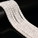 White /Aquamarine Color Dyed Jade Smooth Rondelle Wheel Beads 7x8mm 15'' Strand