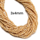 Natural Mother of Pearl MOP Shell Smooth Rondelle Beads 3x4mm 4x6mm 5x8mm 15.5"L