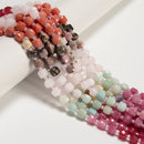 13 Gradient Multi-color Gemstone Faceted Cube Beads Size 6-7mm 15" Strand