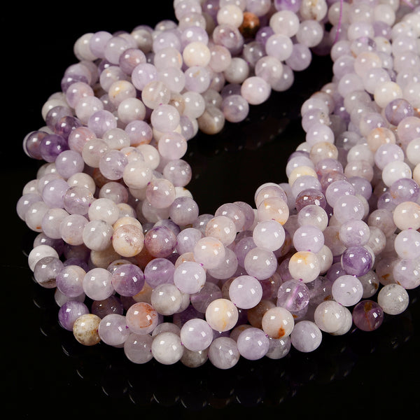 Natural Light Lavender Jade Smooth Round Beads Size 8mm 10mm 15.5'' Strand