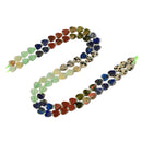 Mixed Styles Gradient Multi color Gemstone Flat Heart Shape Beads 8mm 15" Strand