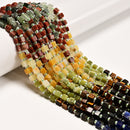 11 Multi-color Gemstone Smooth Cube Shape Beads Size 4mm 15" Strand