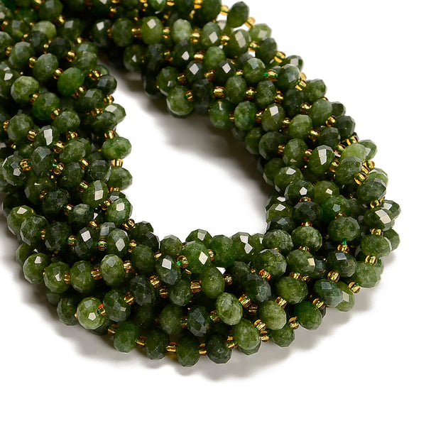 Canadian Jade Color Dyed Jade Faceted Rondelle Beads Size 6x8mm 15.5'' Strand