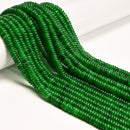 Green Dyed Jade Smooth Rondelle Beads Size 2x6mm 15.5'' Strand