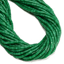 Emerald Green Color Dyed Jade Heishi Disc Beads Size 2x4mm 15'' Strand