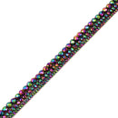 Rainbow Plated Hematite Hard Cut Faceted Round Beads 2mm 3mm 4mm 15.5" Strand
