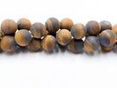 Natural Yellow Tiger Eye Matte Round Beads Size 14mm 16mm 15.5" Strand