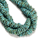 Blue Magnesite Turquoise Graduated Slice Discs Beads Size 10-17mm 15.5'' Strand
