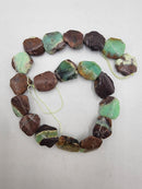 Natural Chrysoprase Freeform Slab Slice Beads Sizes 18x22mm, 22x28mm, 25x30mm, 30x40mm 14" Strand
