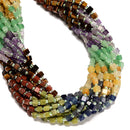 07 Multi-color Gemstone Smooth Cube Shape Beads Size 4mm 15" Strand