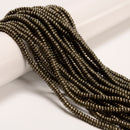 Pyrite Smooth Rondelle Beads Size 2x4mm 15.5" Strand