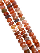 Red Botswana Agate Faceted Wheel Rondelle Beads Size 8x12-8x15mm 15.5'' Strand
