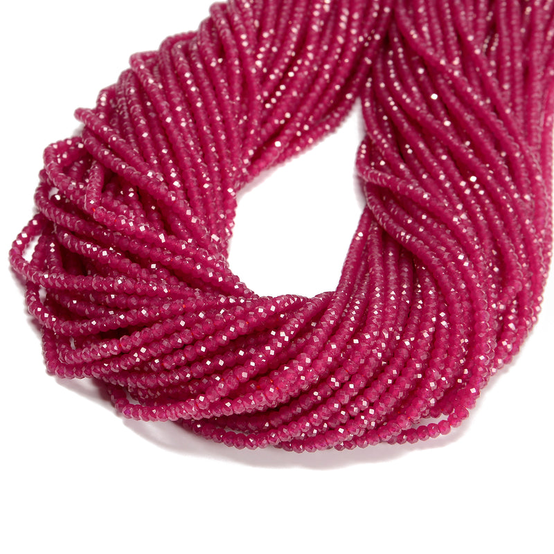 Natural Ruby Faceted Rondelle Beads Size 2x3mm 15.5'' Strand