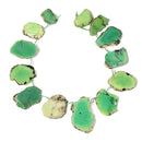 Graduated Natural Chrysoprase Freeform Slab Slice Beads 21-30x28-53mm 15.5" Strd