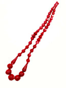 Red Bamboo Coral Hand Carved Graduated Round/Drop Beads Size 5-15mm 18'' Strand