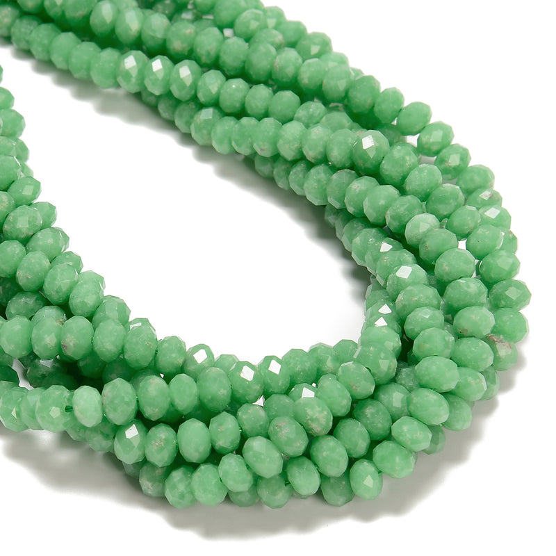 Dark Green Moonstone Faceted Rondelle Beads Size 5x8mm 15.5'' Strand