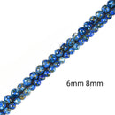 Mohave Copper Royal Blue Turquoise Smooth Round Beads 6mm 8mm 10mm 15.5'' Strand