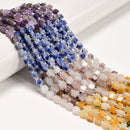 20 Multi-color Gemstone Smooth Cube Shape Beads Size 4mm 15" Strand