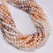 Gradient Natural Fresh Water Pearl Ringed Potato Shape Beads 5-6mm 13.5" Strand