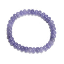 Tanzanite Color Dyed Jade Smooth Rondelle Beaded Bracelet Size 5x8mm 7.5''Length