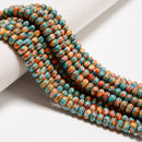 Spiny Oyster Mohave Copper Turquoise Smooth Rondelle Beads 4x6mm 5x8mm 16" Strd
