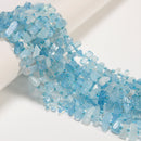 Natural Aquamarine Irregular Slice Stick Points Beads 5-7x12-18mm 15.5" Strand