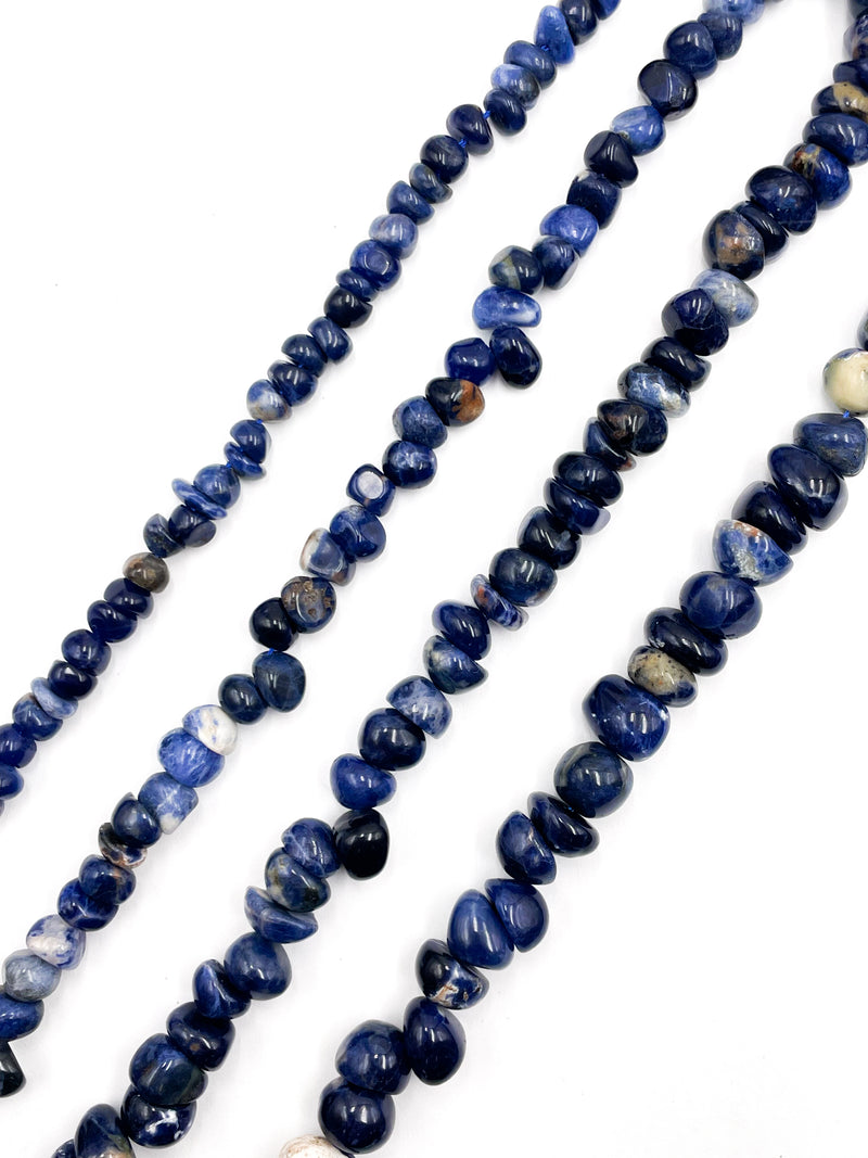 Natural Sodalite Irregular Pebble Nugget Approx. 6-13mm 15.5" Strand