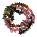 Watermelon Multi Tourmaline Irregular Pebble Nugget Chips Beads 4-7mm 15" Strand