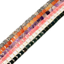 01 Mixed Gemstone Faceted Flat Square Shape Beads Size 10mm 15.5" Strand