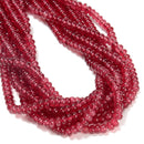 Ruby Red Color Dyed Jade Smooth Rondelle Beads Size 4x6mm 15.5'' Strand