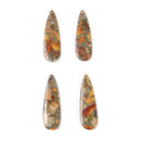 Orange Sea Sediment Jasper Pendant Earrings Teardrop Shape 18x60mm Sold Per Pair