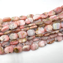 Natural Pink Opal Smooth Irregular Oval Shape Beads Size 13x18mm 15.5" Strand