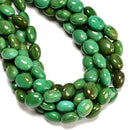 Dark Green Turquoise Smooth Oval Shape Beads Size 13x16mm 15.5" Strand