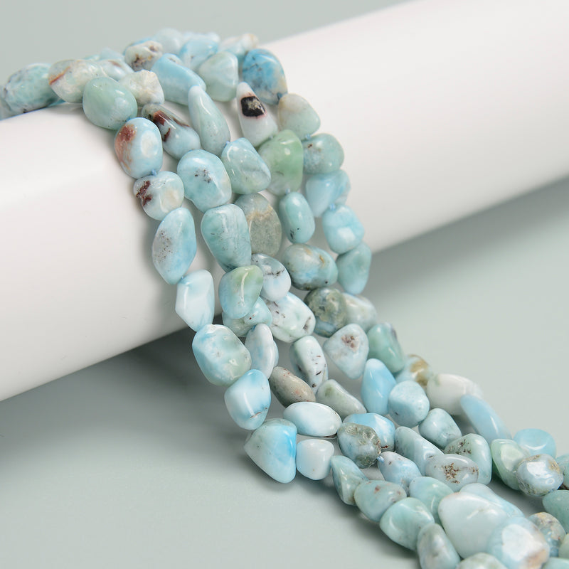 High Grade Larimar Pebble Nugget Beads Size 5-8mm x 8-10mm 15.5'' Strand