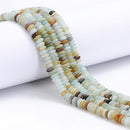 Natural Multi-color Amazonite Smooth Rondelle Beads Size 2x4.5mm 15.5'' Strand