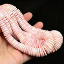 Pink Queen Conch Shell Graduated Rondelle Disc Beads 8mm to 20mm 15.5" Strand