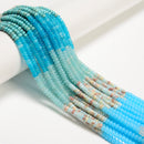 06 Multi-color Gemstone Smooth Rondelle Beads Size 2x4mm 15.5'' Strand