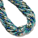 Multicolor Gemstone Smooth Rondelle Beads Size 2x4mm 15.5'' Strand