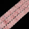 Natural Rose Quartz Double Drill Rectangle Beads Size 10x20mm 8'' Strand