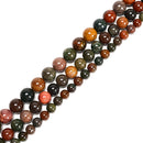 New Natural Ocean Jasper Smooth Round Beads Size 6mm 8mm 10mm 15.5'' Strand