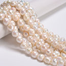 White Fresh Water Pearl Baroque Drop Shape Beads Size 10-11x11-12mm 15.5''Strand