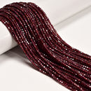 Natural Purple Garnet Faceted Cube Beads Size 2mm 15.5" Strand