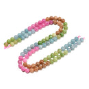 Gradient Multicolor Dyed Jade Smooth Round Beads Size 8mm 14.5" Strand