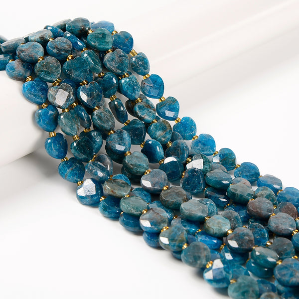 Natural Apatite Faceted Heart Shape Beads Size 12mm 15.5'' Strand