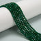 Emerald Green Color Dyed Jade Faceted Round Beads Size 2mm 3mm 15.5'' Strand