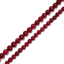 Dark Red Color Dyed Jade Carved Pumpkin Shape Beads Size 8mm 10mm 15.5" Strand